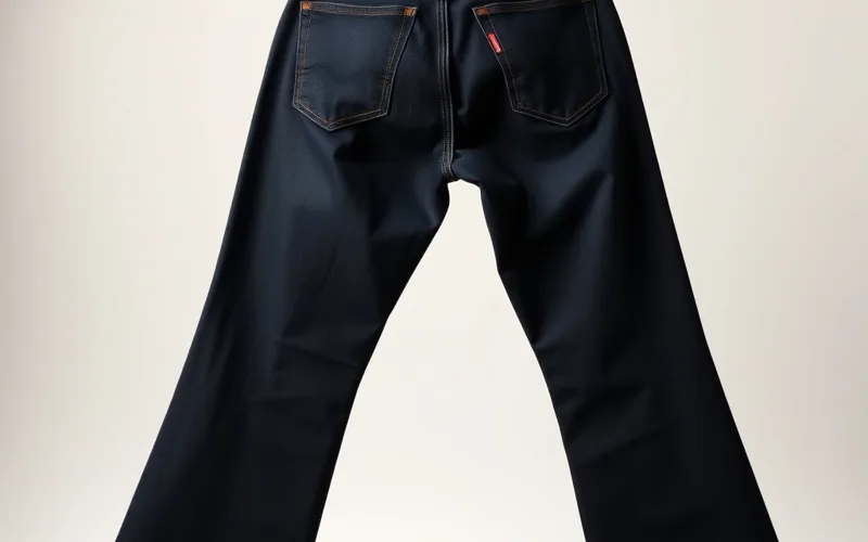 Review Quần Jeans Suông Rách Wash 2 Bên Lưng H2233 Quần jeans suông rách màu đậm wash hai bên lưng treo trên giá treo đồ
