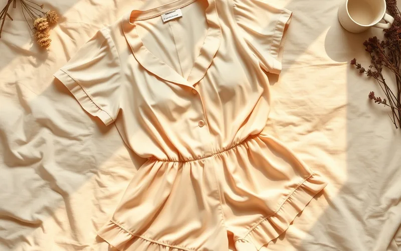 Bộ đồ ngủ pijama nữ thu đông phối lụa và nơ phong cách tiểu thư