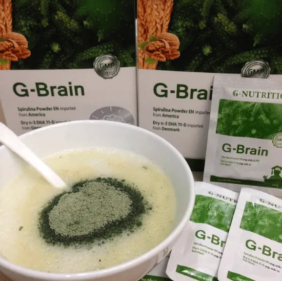 pha bột g-brain với thức ăn cho trẻ